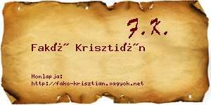 Fakó Krisztián névjegykártya